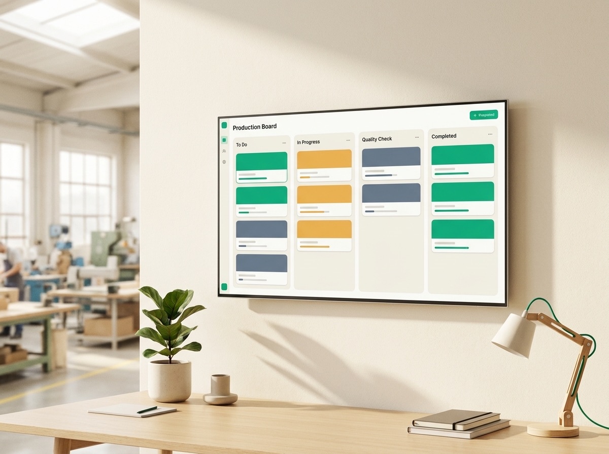 SBD ERP ishlab chiqarish kanban ekrani